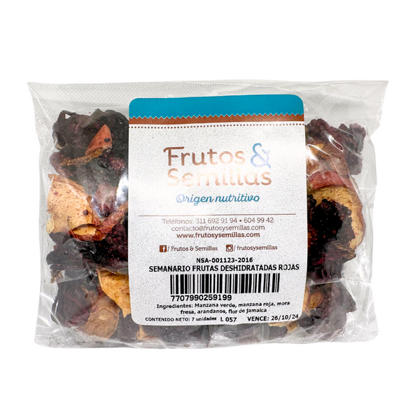 Weekly dehydrated red fruits